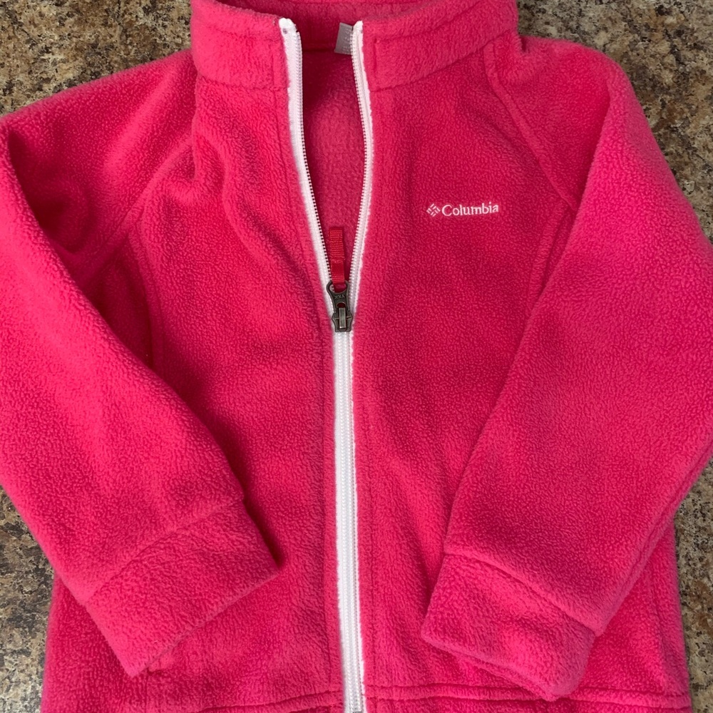 Pink Columbia zip up. 3T. EUC.
